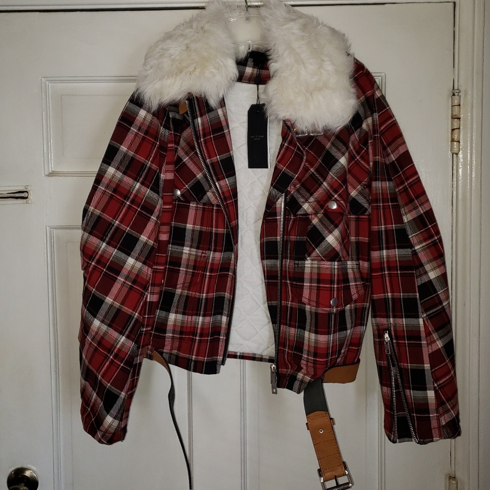 NWT - Rag & Bone "Red Multi Etiene Jacket" sz. L